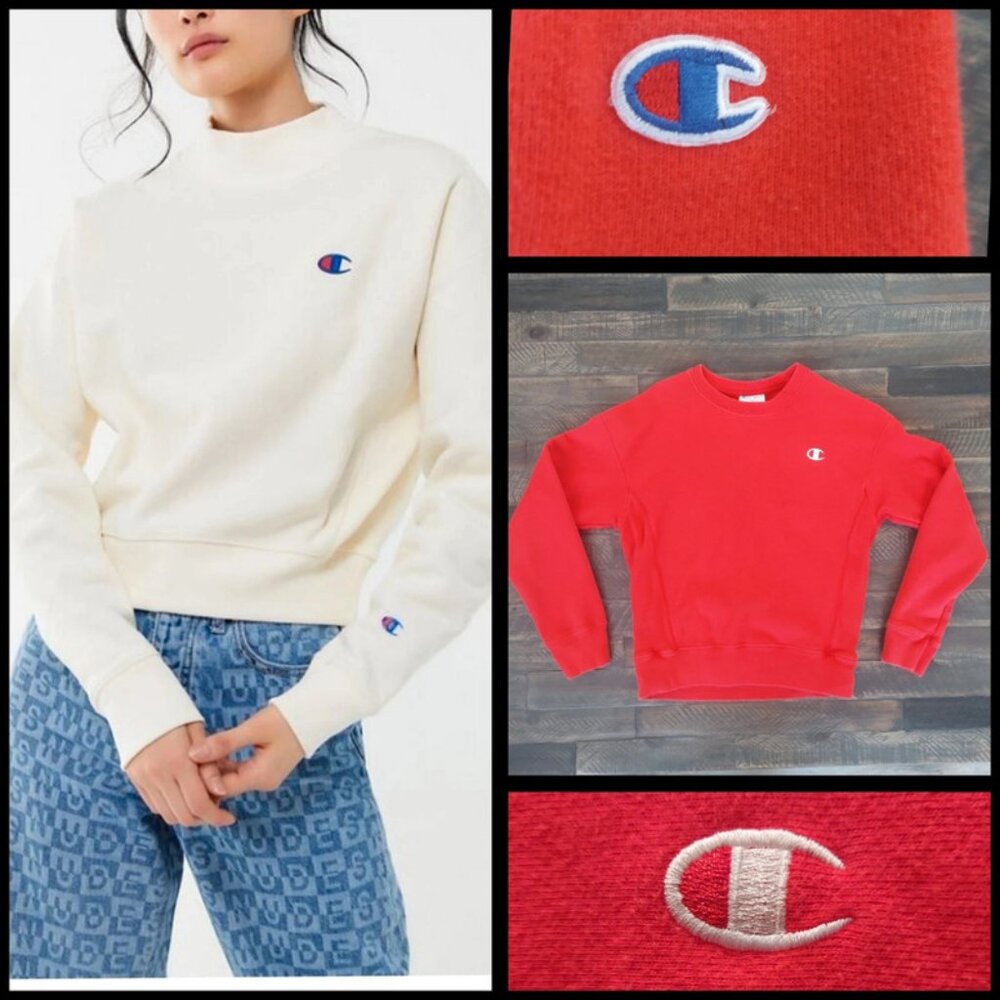 Champion Women's Sweatshirt — Red Crewneck